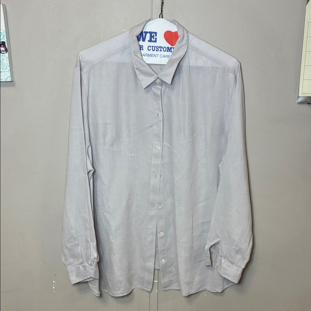 J. Jill XL Light Gray Linen Top Button Down Women